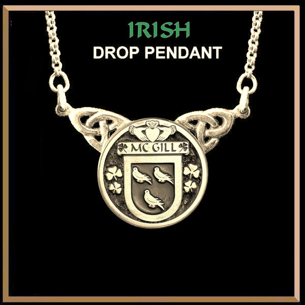McGill Irish Coat of Arms Double Drop Pendant ~ ILP03