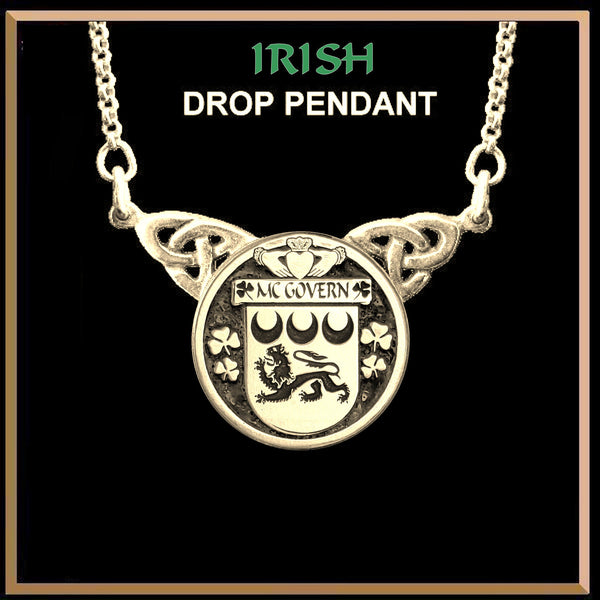 McGovern Irish Coat of Arms Double Drop Pendant ~ ILP03