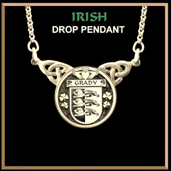 Grady Irish Coat of Arms Double Drop Pendant ~ ILP03