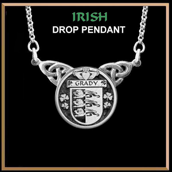 Grady Irish Coat of Arms Double Drop Pendant ~ ILP03