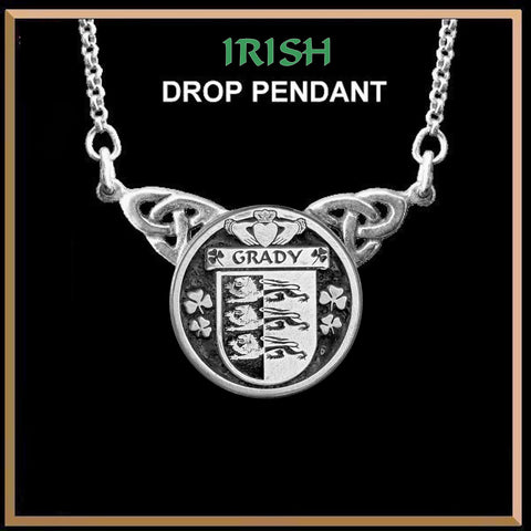 Grady Irish Coat of Arms Double Drop Pendant ~ ILP03