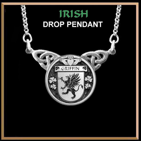 Griffin Irish Coat of Arms Double Drop Pendant ~ ILP03