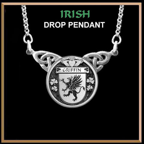 Griffin Irish Coat of Arms Double Drop Pendant ~ ILP03