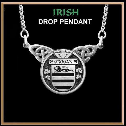 Grogan Irish Coat of Arms Double Drop Pendant ~ ILP03