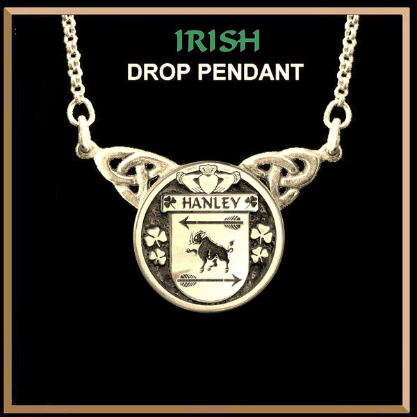 Hanley Irish Coat of Arms Double Drop Pendant ~ ILP03