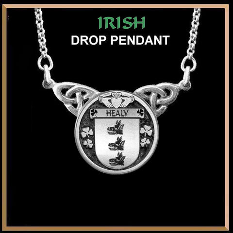 Healy Irish Coat of Arms Double Drop Pendant ~ ILP03