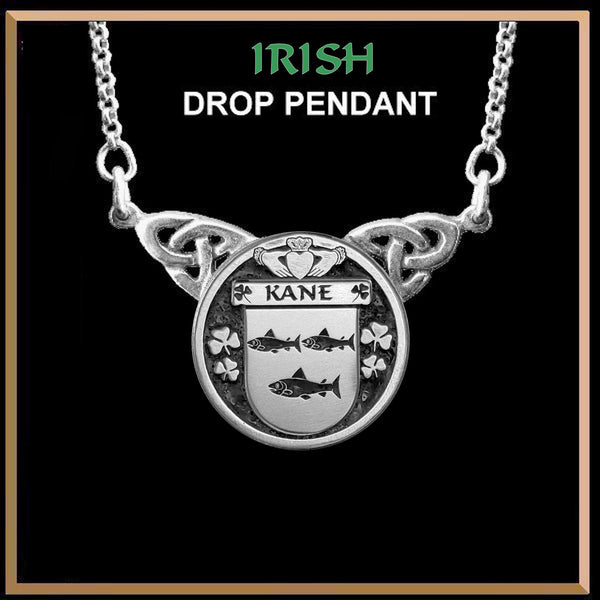 Kane Irish Coat of Arms Double Drop Pendant ~ ILP03