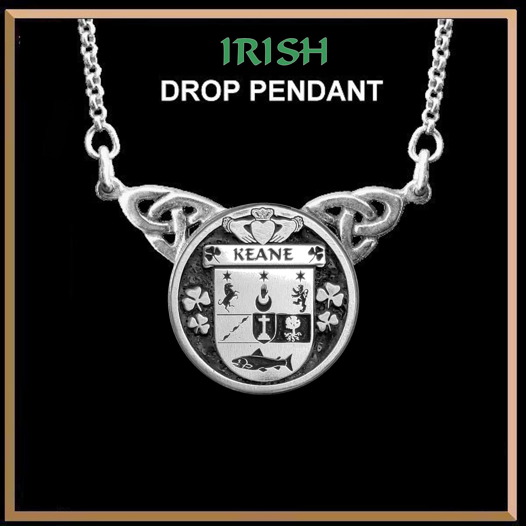 Keane Irish Coat of Arms Double Drop Pendant ~ ILP03