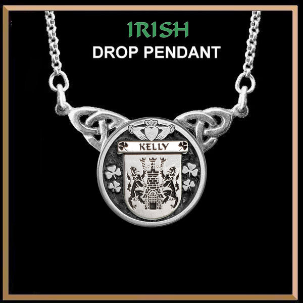 Kelly Irish Coat of Arms Double Drop Pendant ~ ILP03