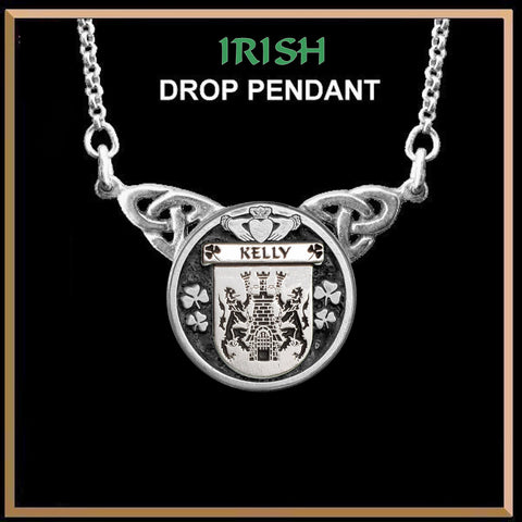 Kelly Irish Coat of Arms Double Drop Pendant ~ ILP03