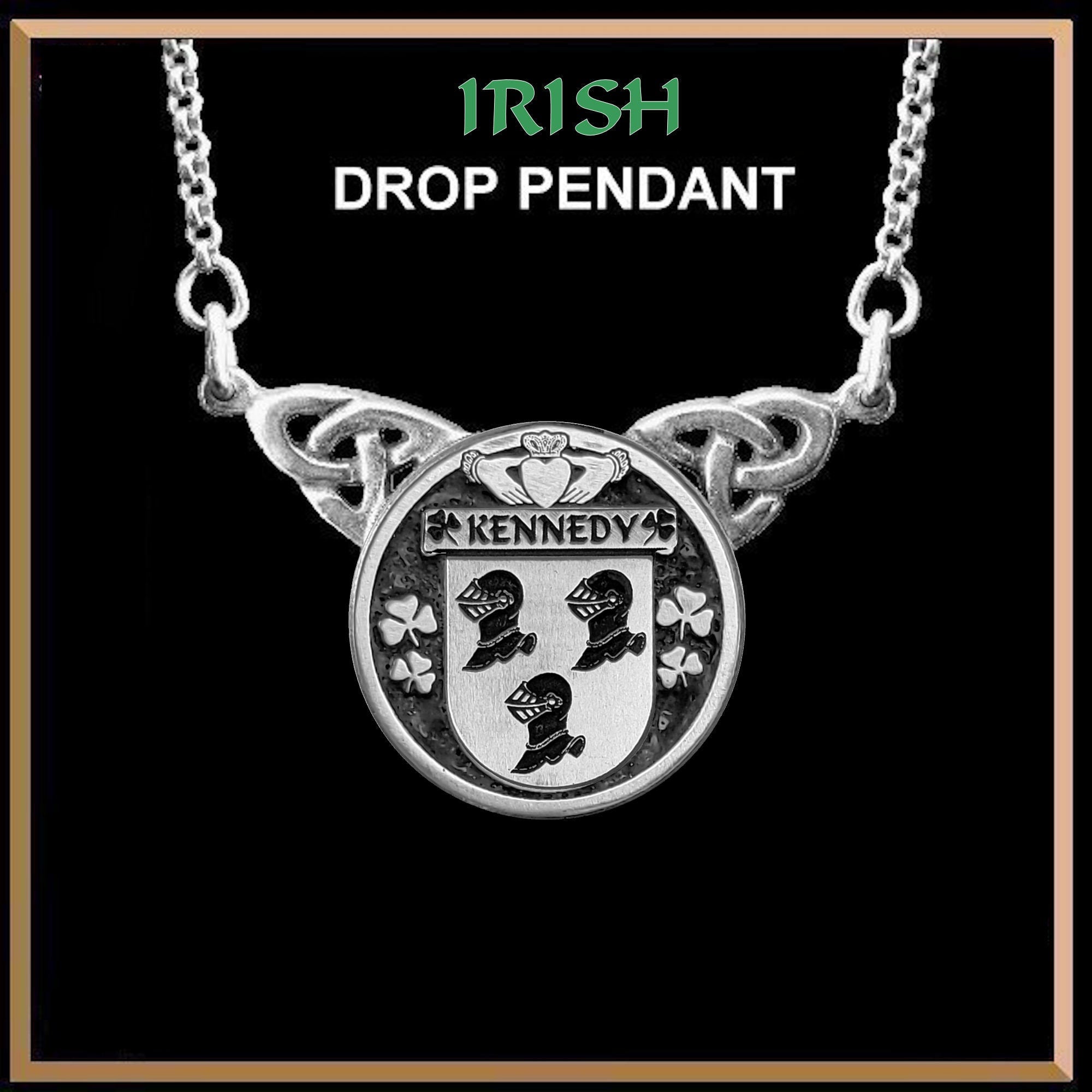 Kennedy Irish Coat of Arms Double Drop Pendant ~ ILP03