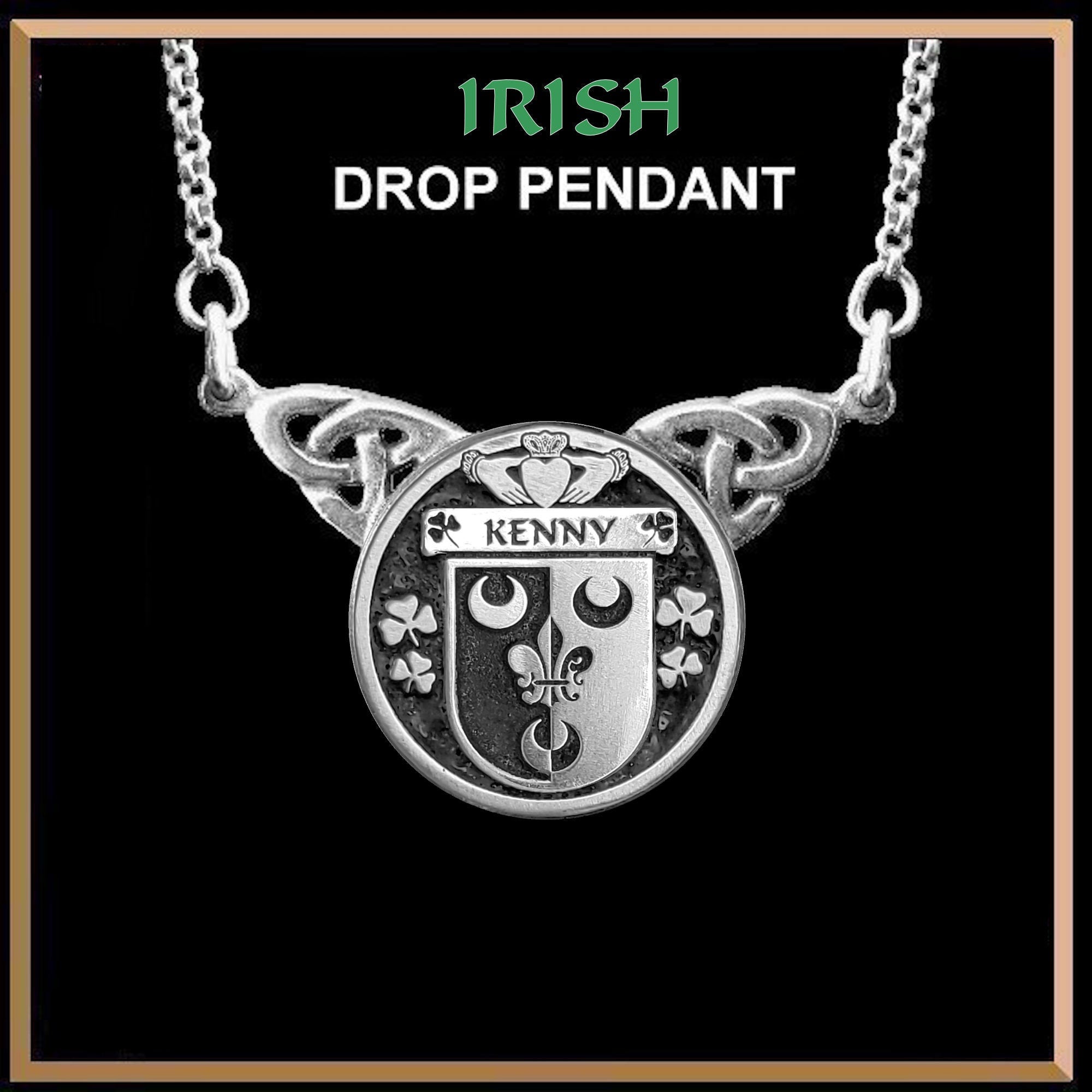 Kenny Irish Coat of Arms Double Drop Pendant ~ ILP03