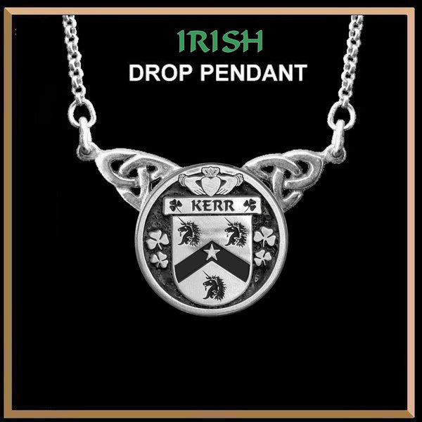 Kerr Irish Coat of Arms Double Drop Pendant ~ ILP03