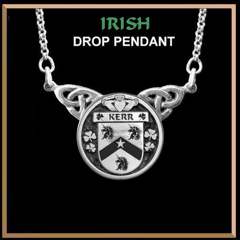 Kerr Irish Coat of Arms Double Drop Pendant ~ ILP03