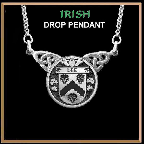 Lee Irish Coat of Arms Double Drop Pendant ~ ILP03