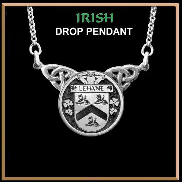 Lehane Irish Coat of Arms Double Drop Pendant ~ ILP03