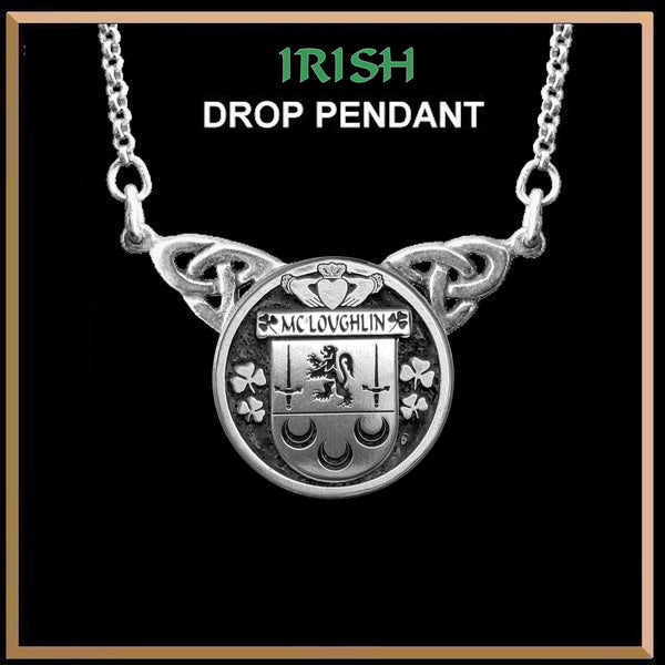 McLoughlin Irish Coat of Arms Double Drop Pendant ~ ILP03
