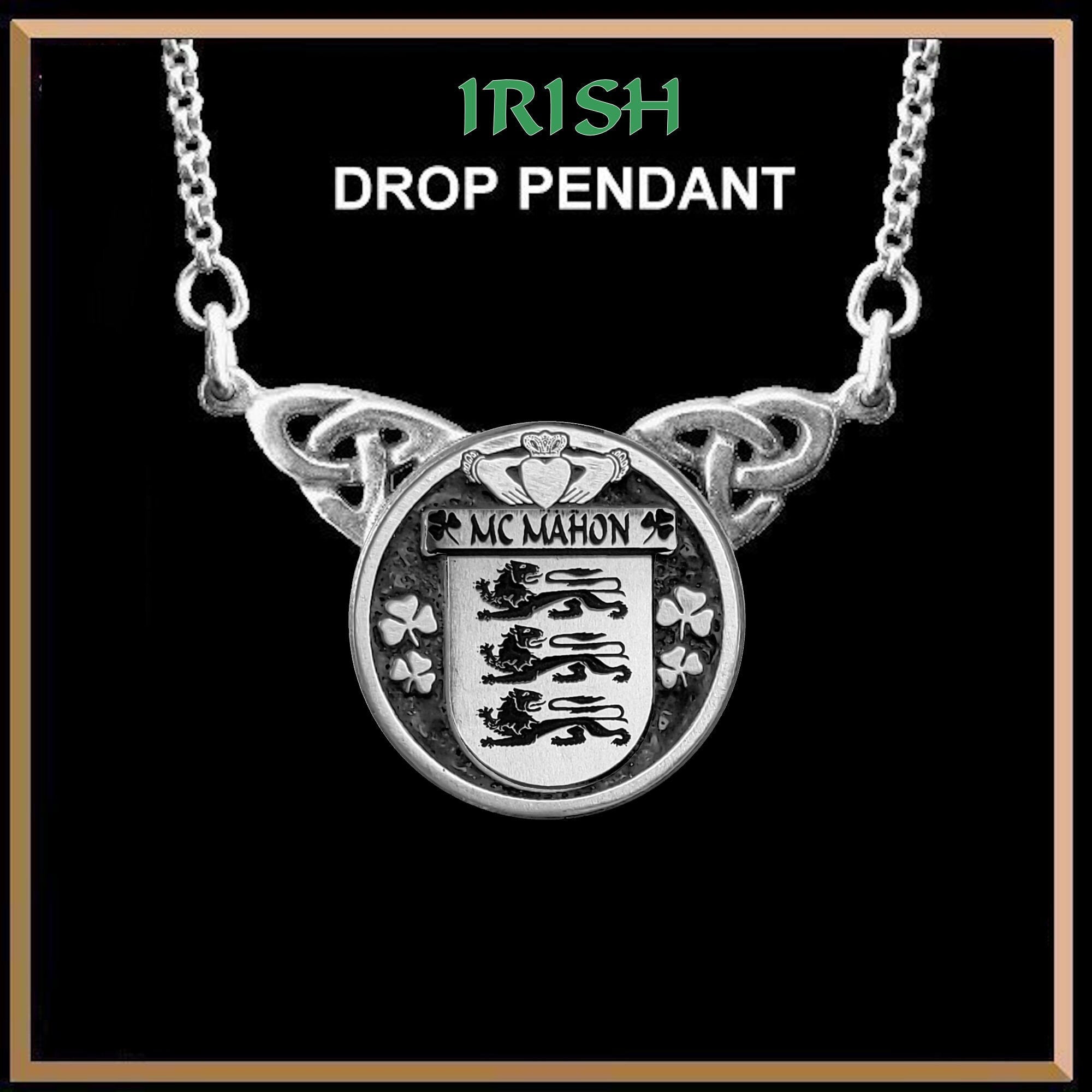 McMahon Irish Coat of Arms Double Drop Pendant ~ ILP03