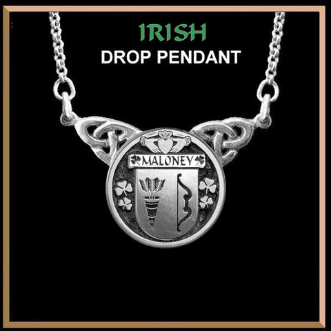 Maloney Irish Coat of Arms Double Drop Pendant ~ ILP03
