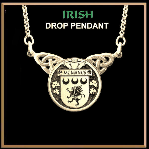 McManus Irish Coat of Arms Double Drop Pendant ~ ILP03