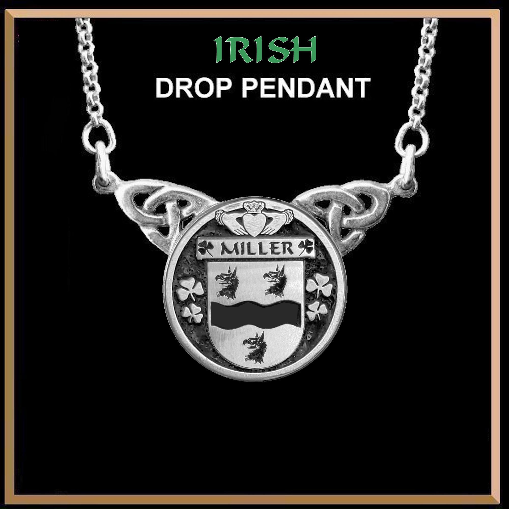 Miller Clare Irish Coat of Arms Double Drop Pendant ~ ILP03
