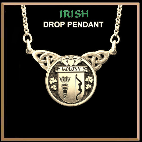 Molony Irish Coat of Arms Double Drop Pendant ~ ILP03