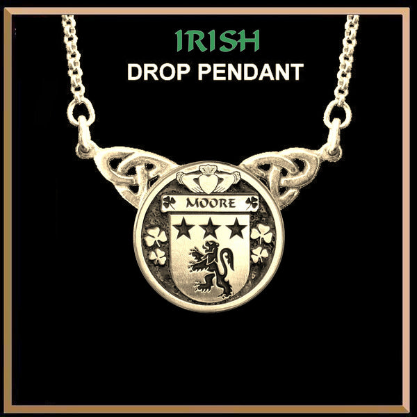 Moore Irish Coat of Arms Double Drop Pendant ~ ILP03
