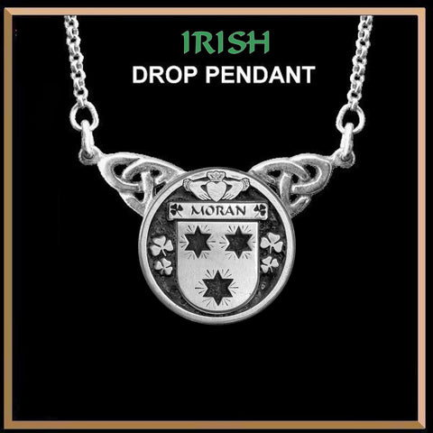 Moran Irish Coat of Arms Double Drop Pendant ~ ILP03