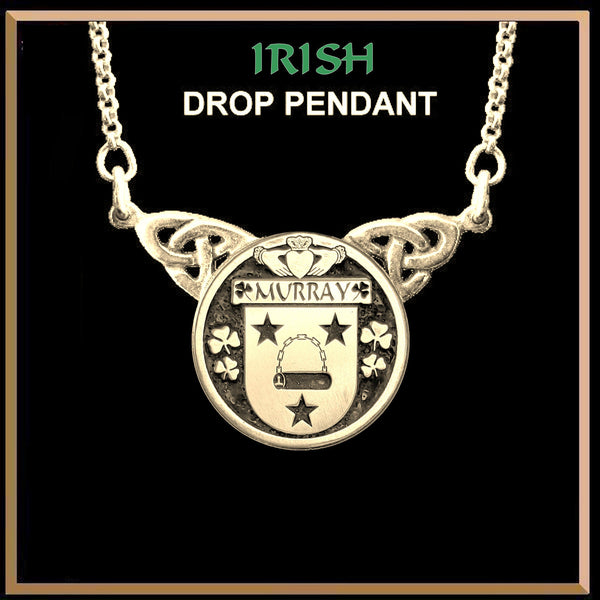 Murray 2 Irish Coat of Arms Double Drop Pendant ~ ILP03