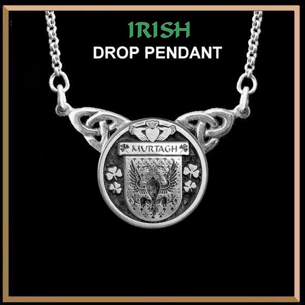 Murtagh Irish Coat of Arms Double Drop Pendant ~ ILP03