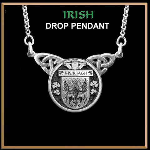 Murtagh Irish Coat of Arms Double Drop Pendant ~ ILP03