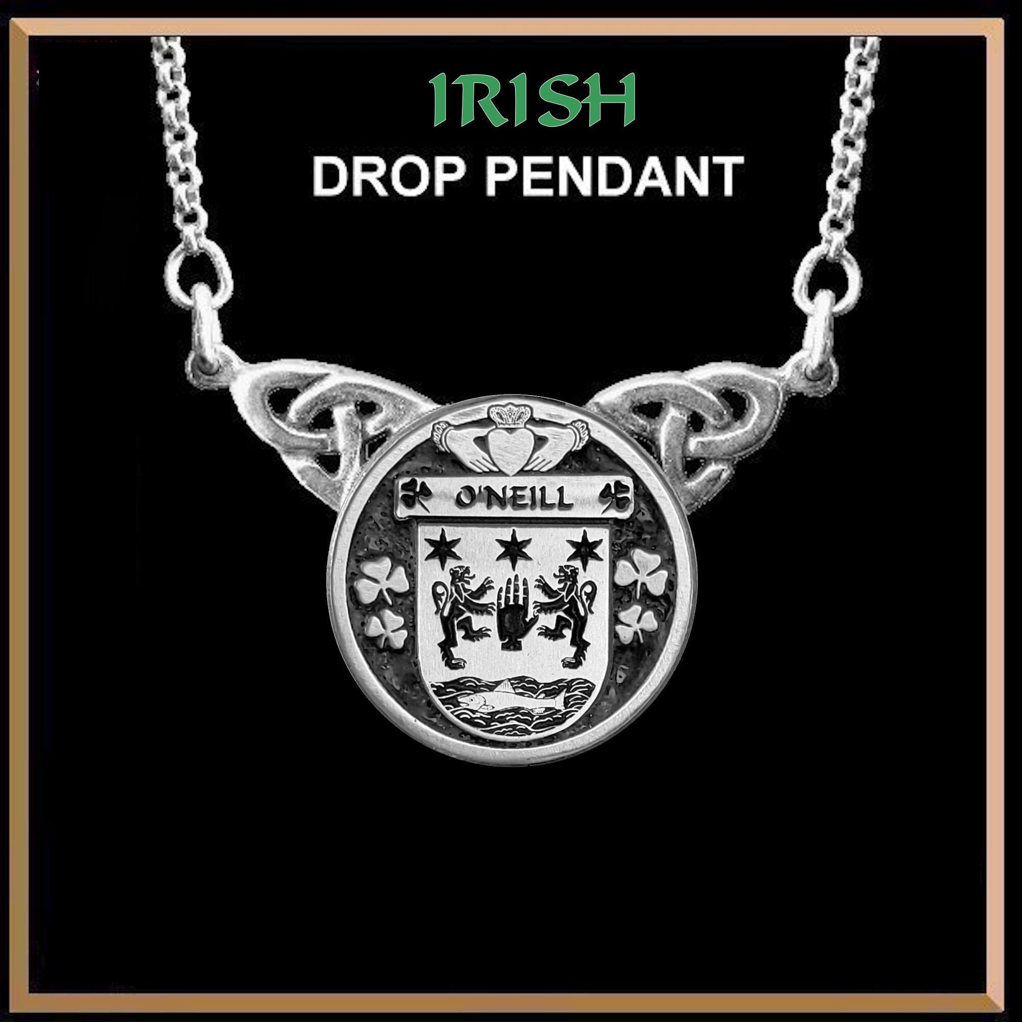 O'Neill Irish Coat of Arms Double Drop Pendant ~ ILP03