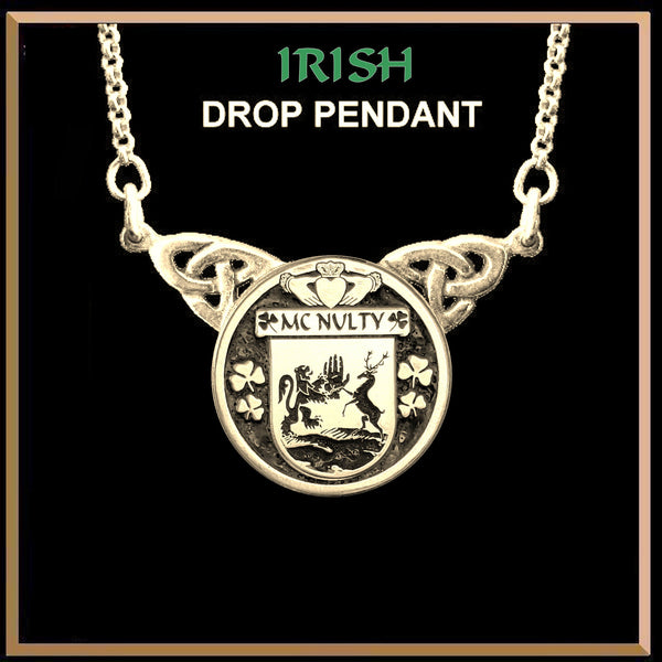 McNulty Irish Coat of Arms Double Drop Pendant ~ ILP03