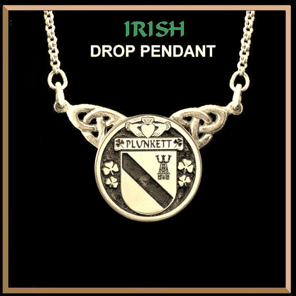 Plunkett Irish Coat of Arms Double Drop Pendant ~ ILP03