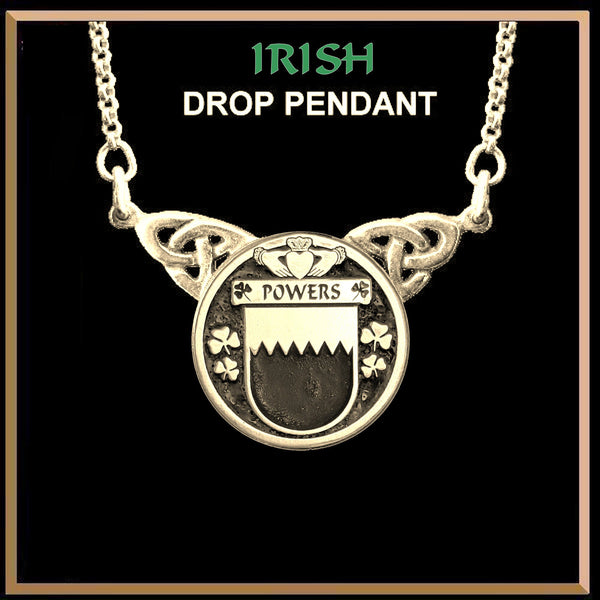 Powers Irish Coat of Arms Double Drop Pendant ~ ILP03