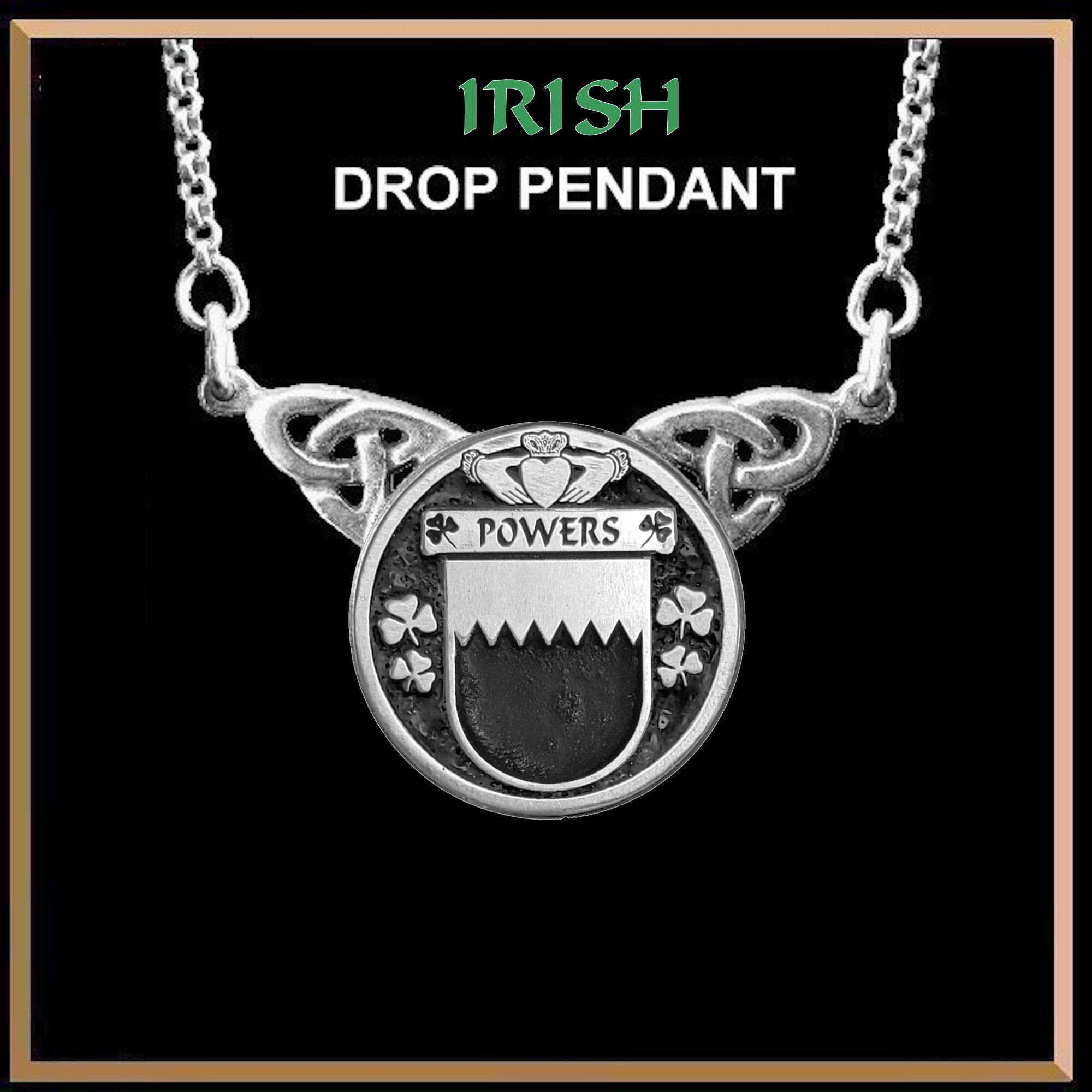 Powers Irish Coat of Arms Double Drop Pendant ~ ILP03
