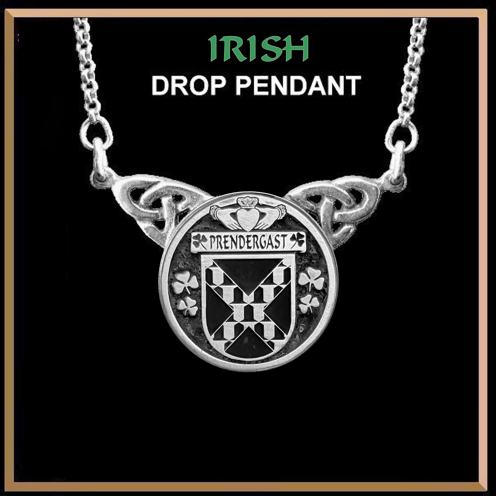 Prendergast Tipperary Irish Coat of Arms Double Drop Pendant ~ ILP03