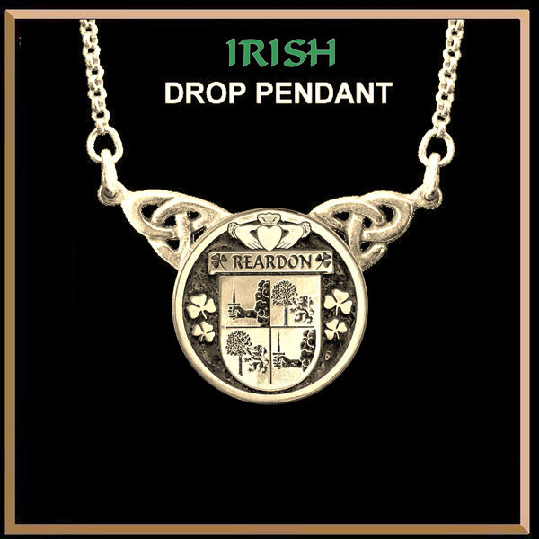 Reardon Irish Coat of Arms Double Drop Pendant ~ ILP03