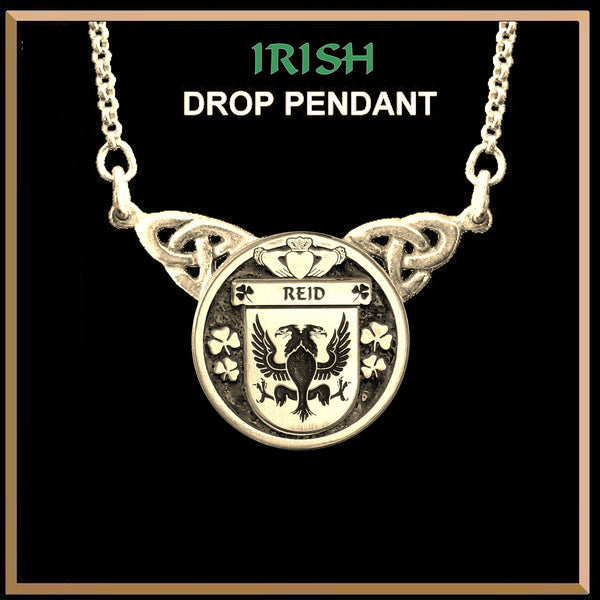 Reid Irish Coat of Arms Double Drop Pendant ~ ILP03