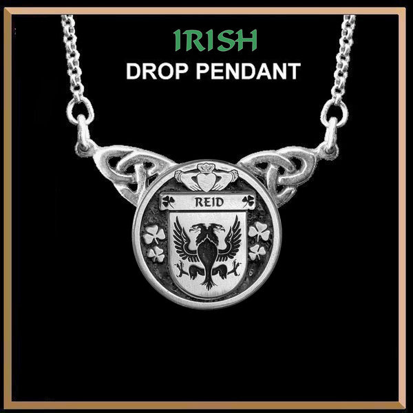 Reid Irish Coat of Arms Double Drop Pendant ~ ILP03