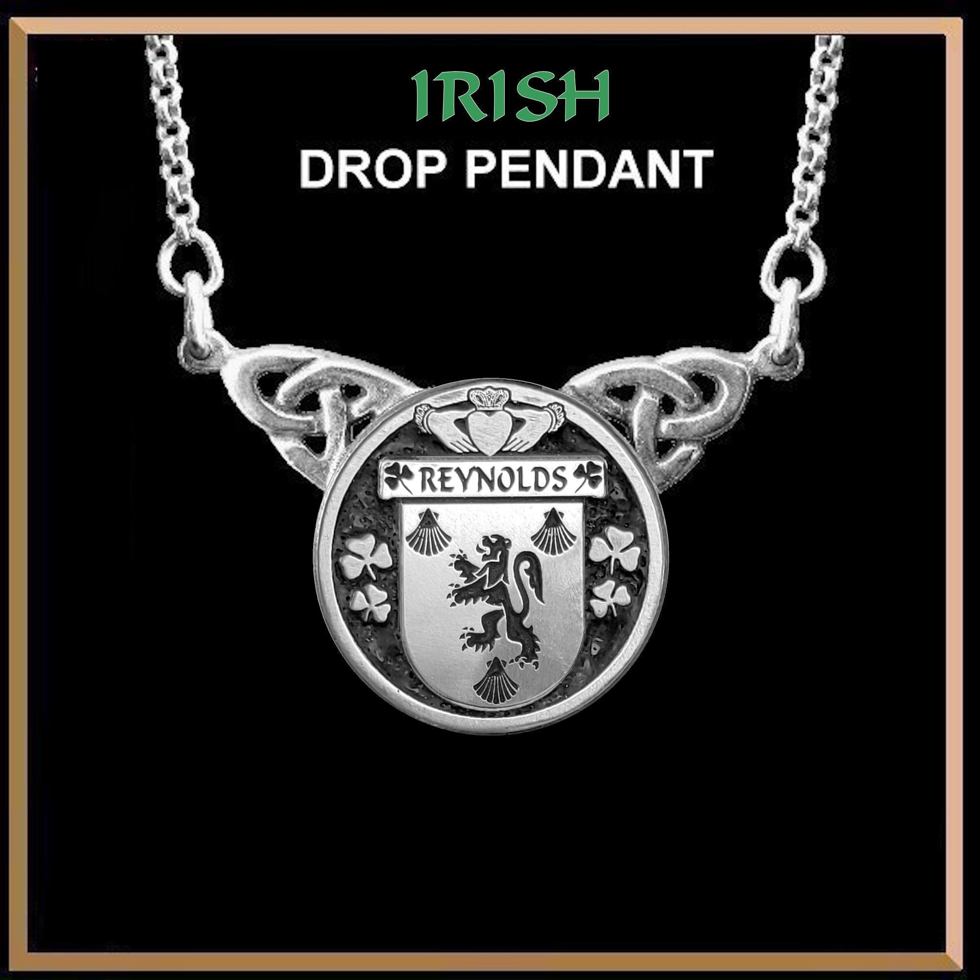 Reynolds Irish Coat of Arms Double Drop Pendant ~ ILP03