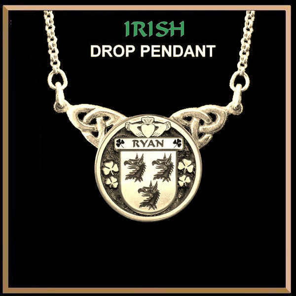 Ryan Irish Coat of Arms Double Drop Pendant ~ ILP03