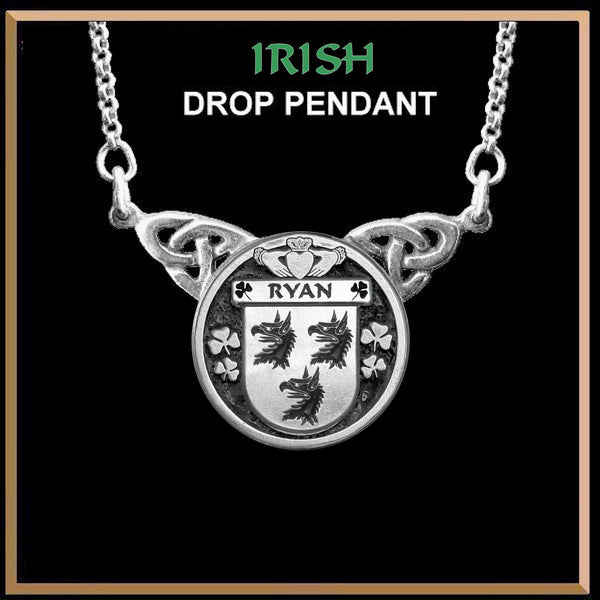 Ryan Irish Coat of Arms Double Drop Pendant ~ ILP03