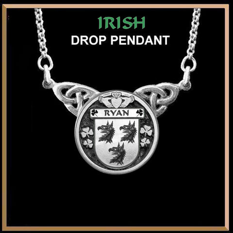 Ryan Irish Coat of Arms Double Drop Pendant ~ ILP03