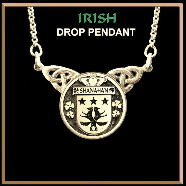 Shanahan Irish Coat of Arms Double Drop Pendant ~ ILP03