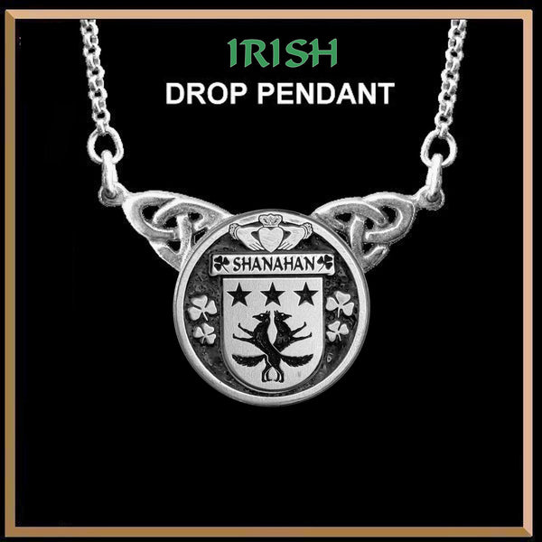 Shanahan Irish Coat of Arms Double Drop Pendant ~ ILP03