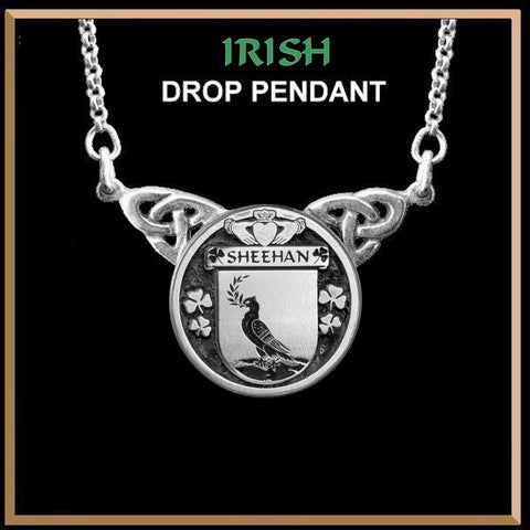 Sheehan Irish Coat of Arms Double Drop Pendant ~ ILP03