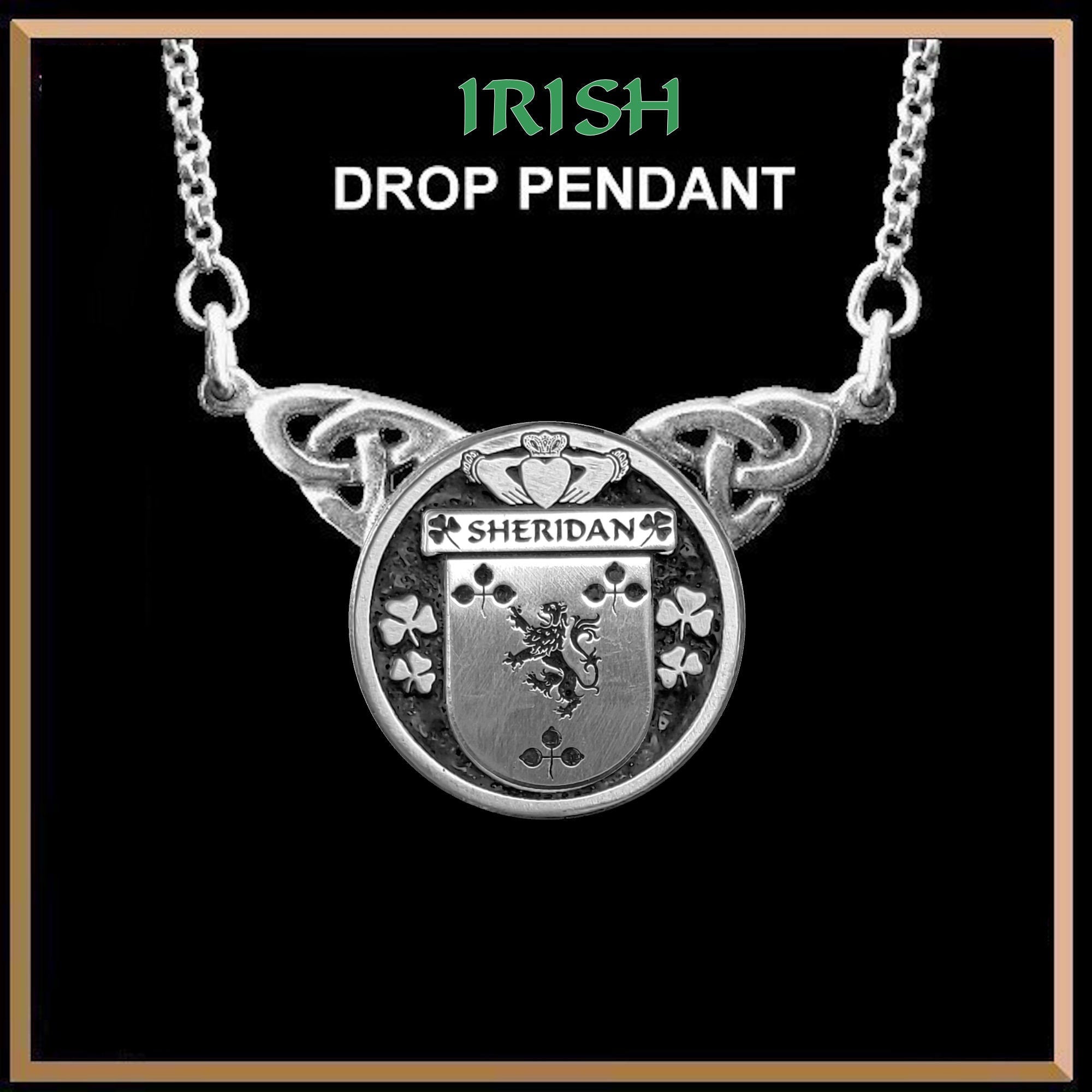 Sheridan Irish Coat of Arms Double Drop Pendant ~ ILP03