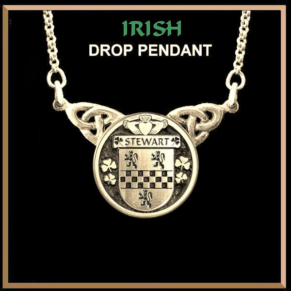 Stewart Irish Coat of Arms Double Drop Pendant ~ ILP03
