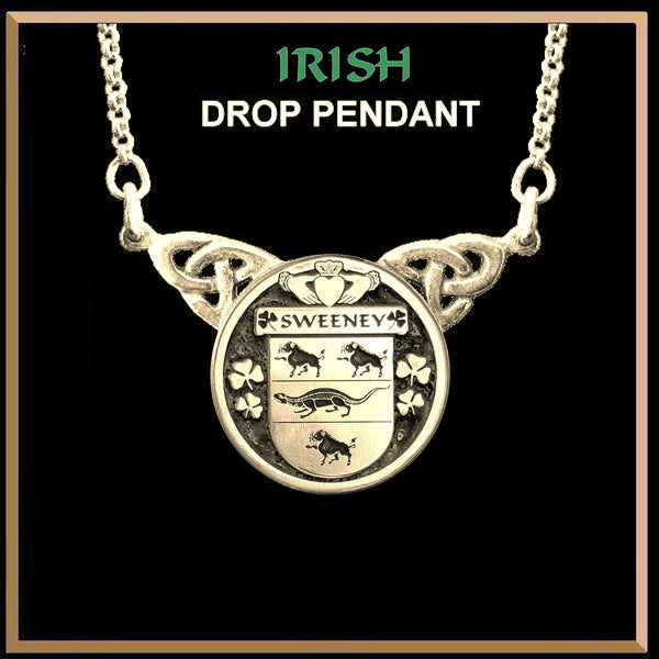 Sweeney Irish Coat of Arms Double Drop Pendant ~ ILP03